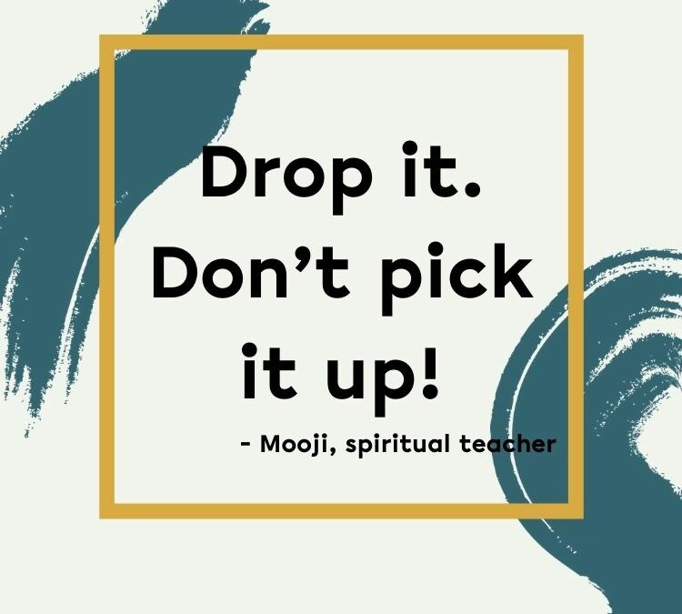 Mooji says just “Drop it!”